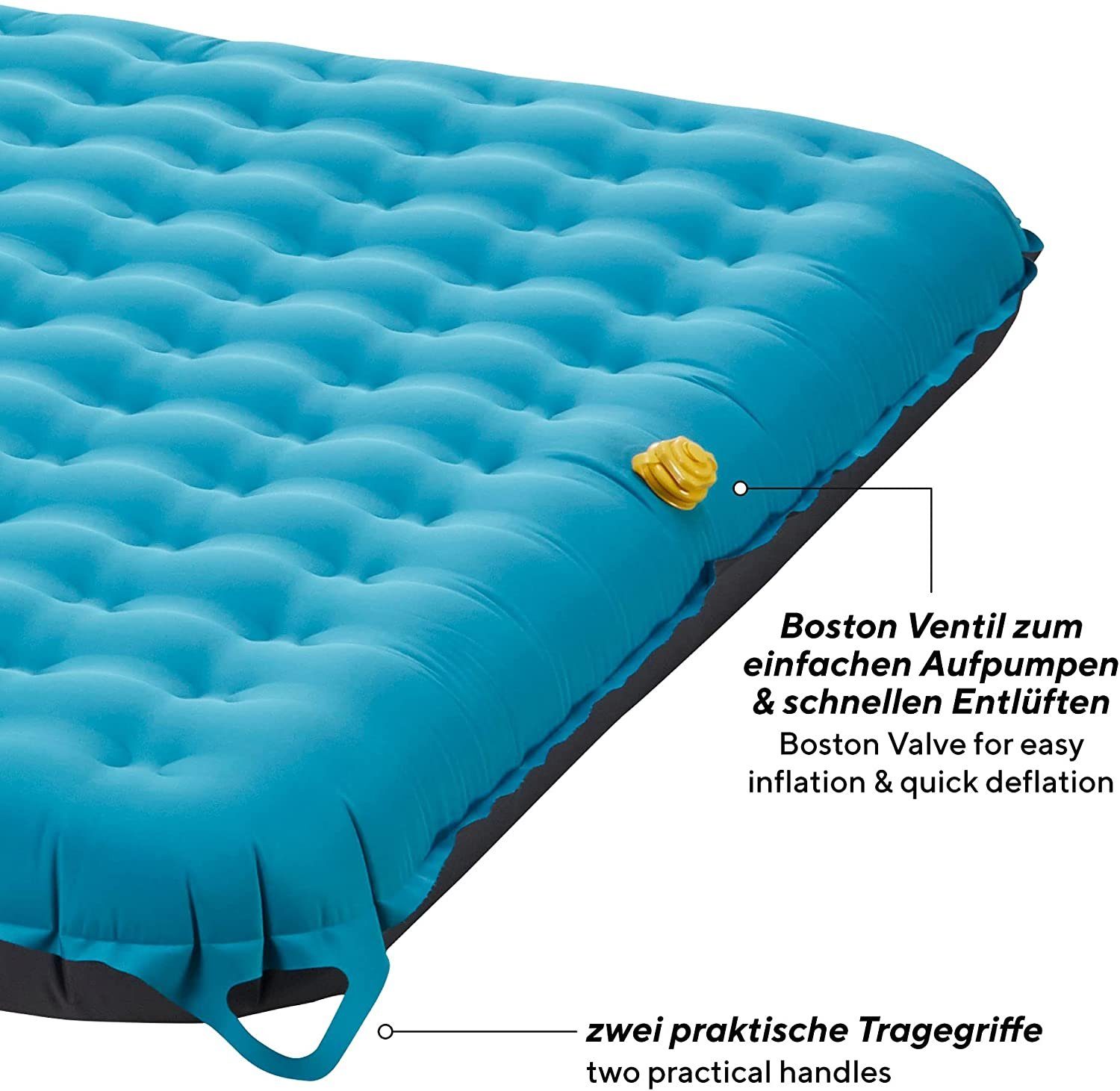 UQUIP Luftbett Betty Double 200 x 140 x 15cm - Komfort Doppel Matratze, (mit Transporttasche und Reparatur-Set), geeignet für Innen- und Außenbereich