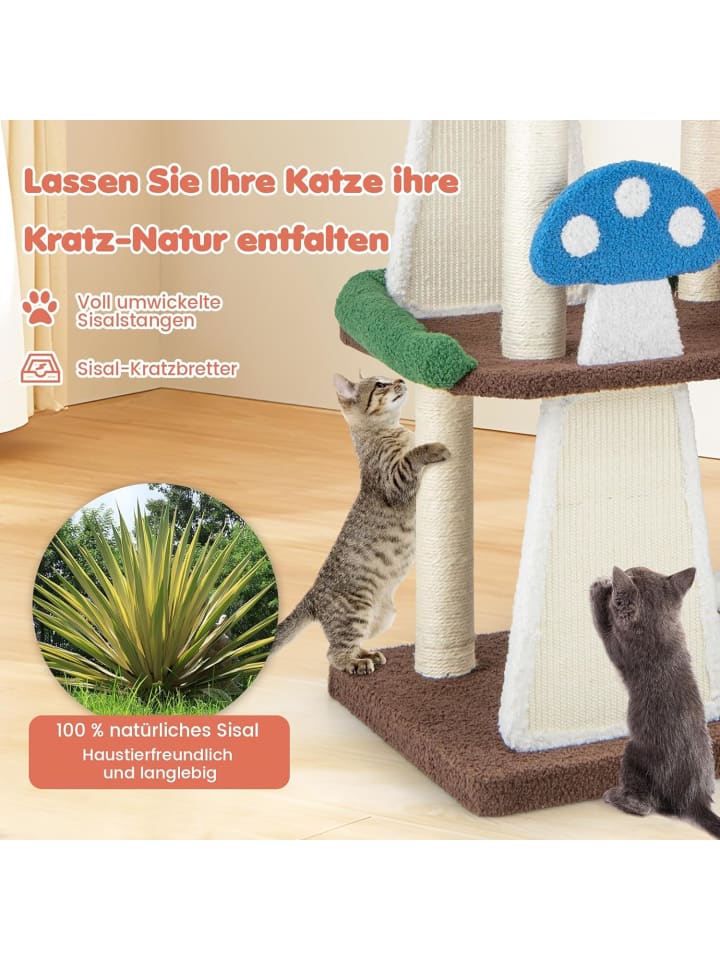 COSTWAY Kratzbaum Pilzoptik 69x49x146cm in Bunt günstig kaufen onesize