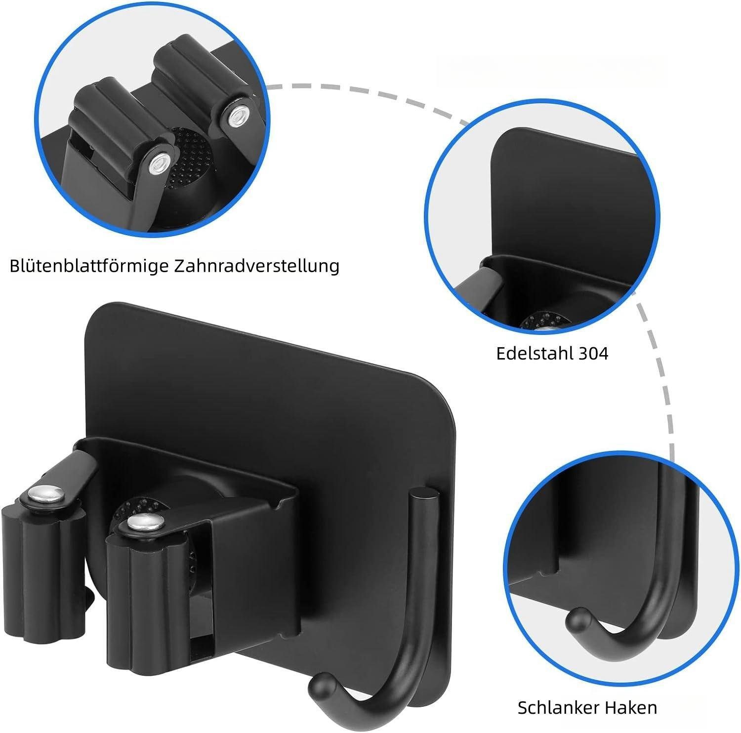 KLLGIA Wandhaken Besenhalterung Wand Besenhalter Selbstklebend Edelstahl Ohne Bohren, (5-St), Edelstahl