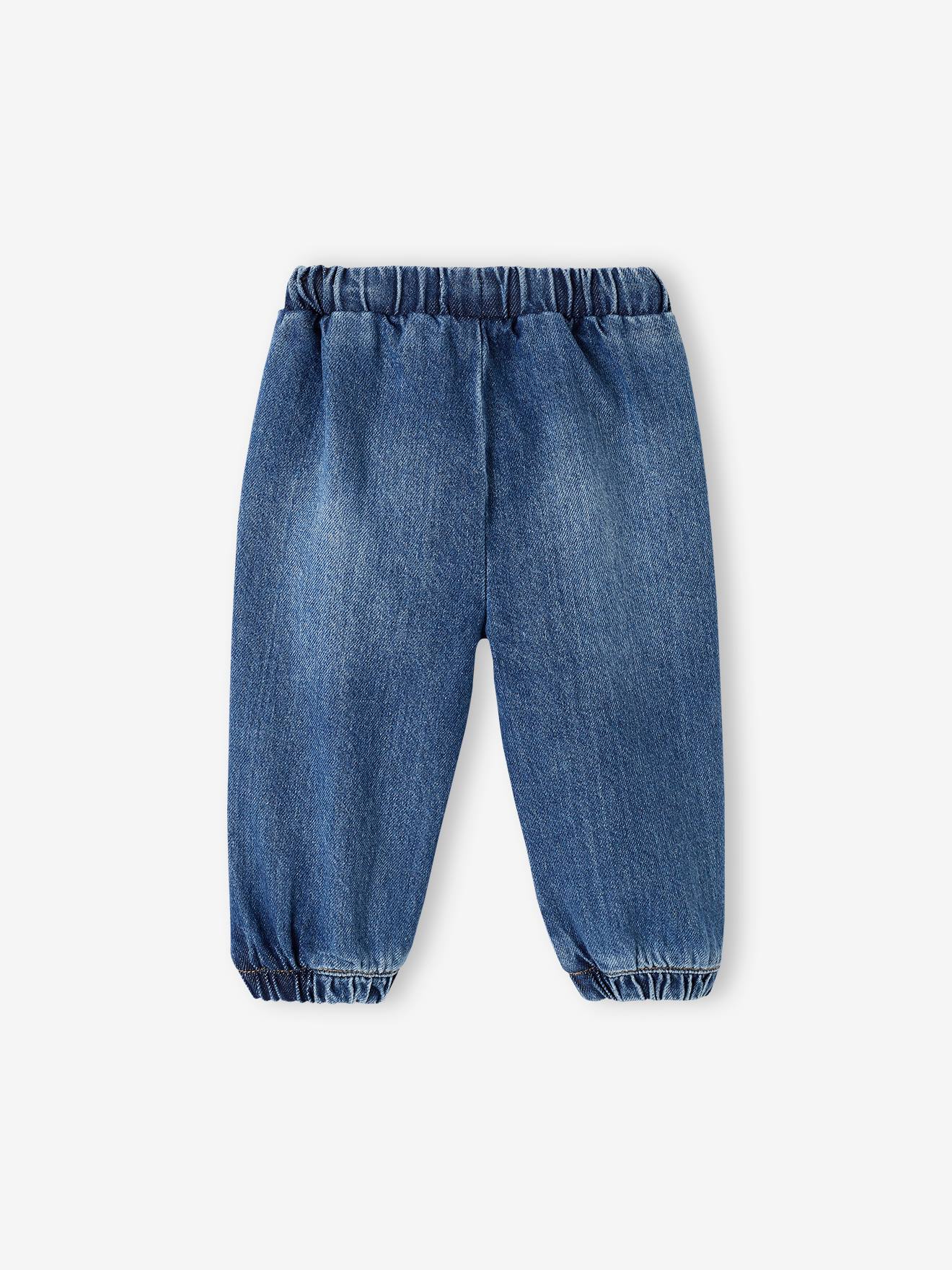 Pantalon en denim bébé coupe jogging stone