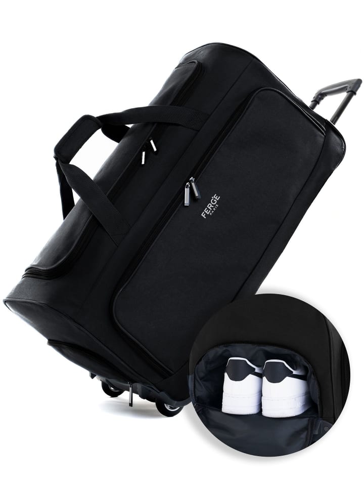 FERGÉ Reisetasche mit Rollen wasserabweisend Reisetasche mit Rollen groß Paris in schwarz günstig kaufen onesize
