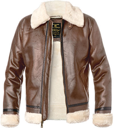 ALPHA INDUSTRIES, Jacke, Lederimitat Kunstfell, kastanienbraun