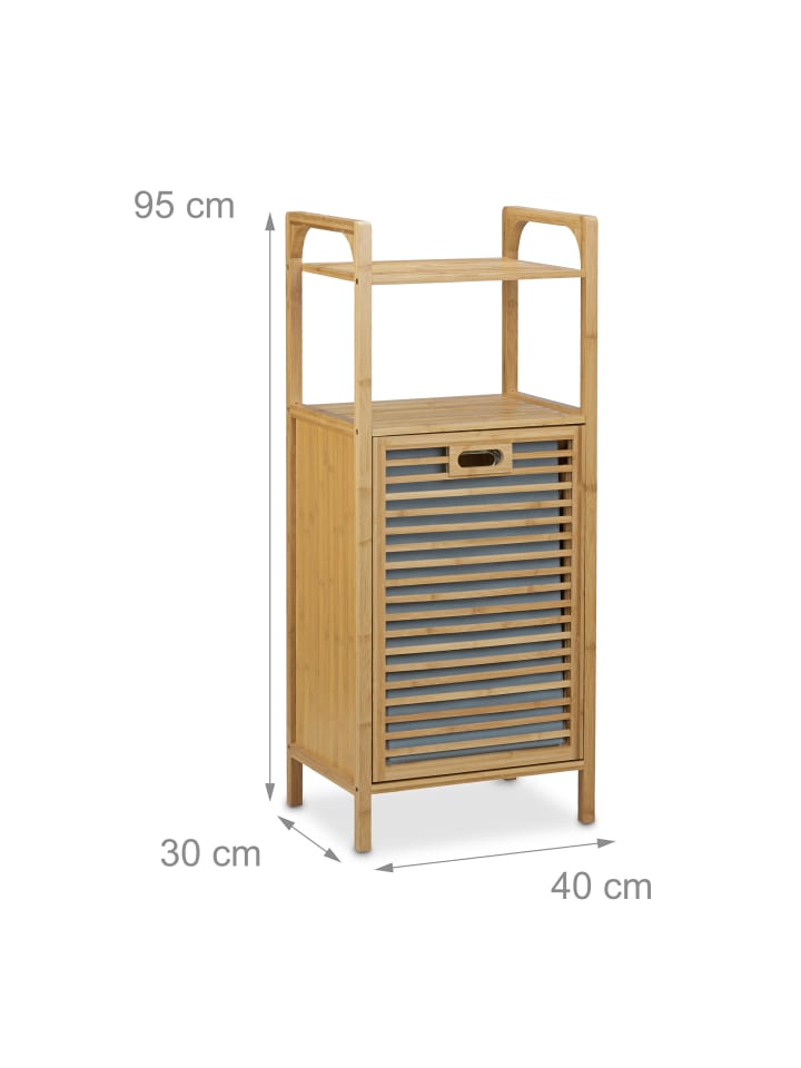 relaxdays Badregal mit Wäschekorb in Natur günstig kaufen onesize