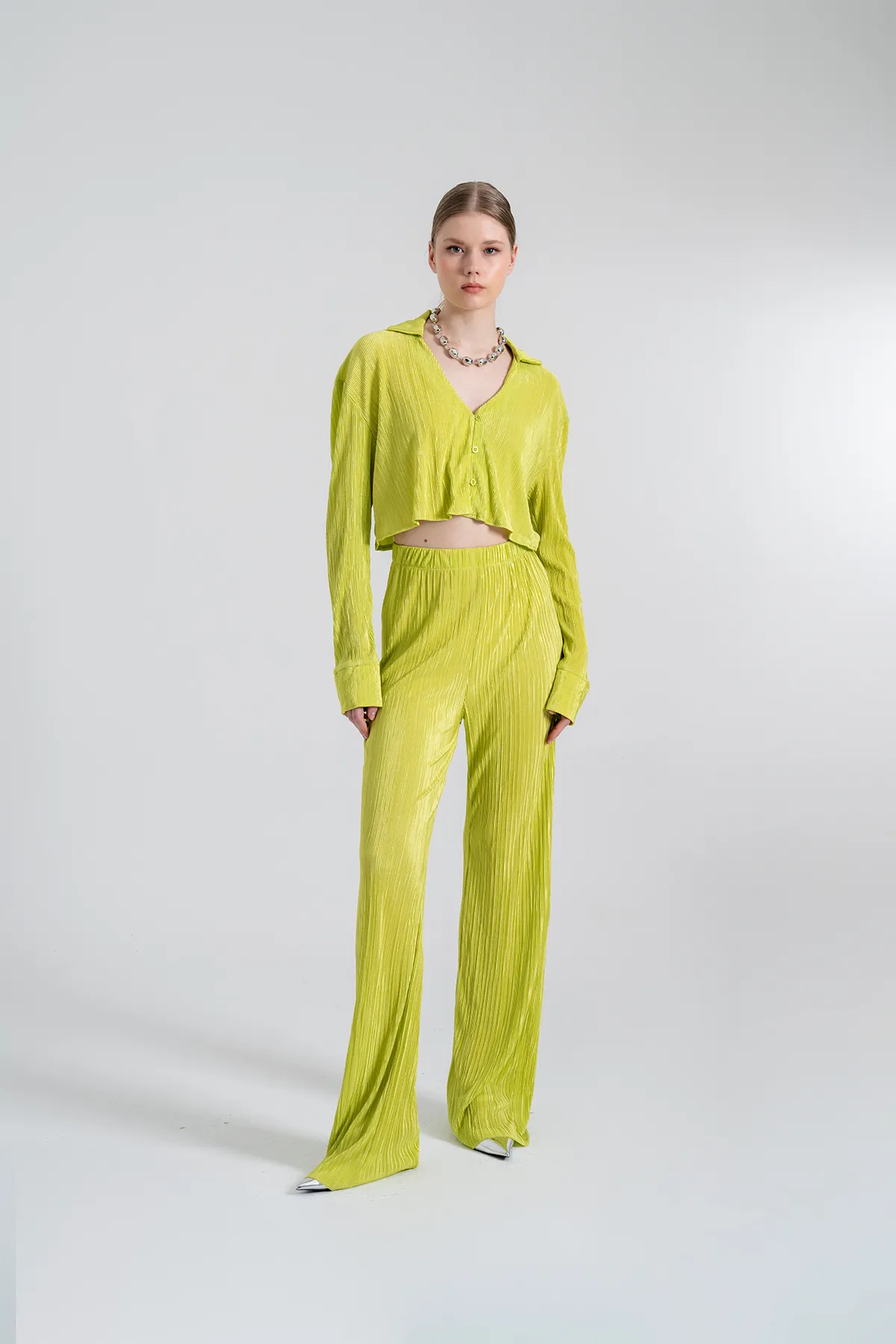 HOLLY LOLLY  Elastische Taille, flexible, bequeme Hose, Grün