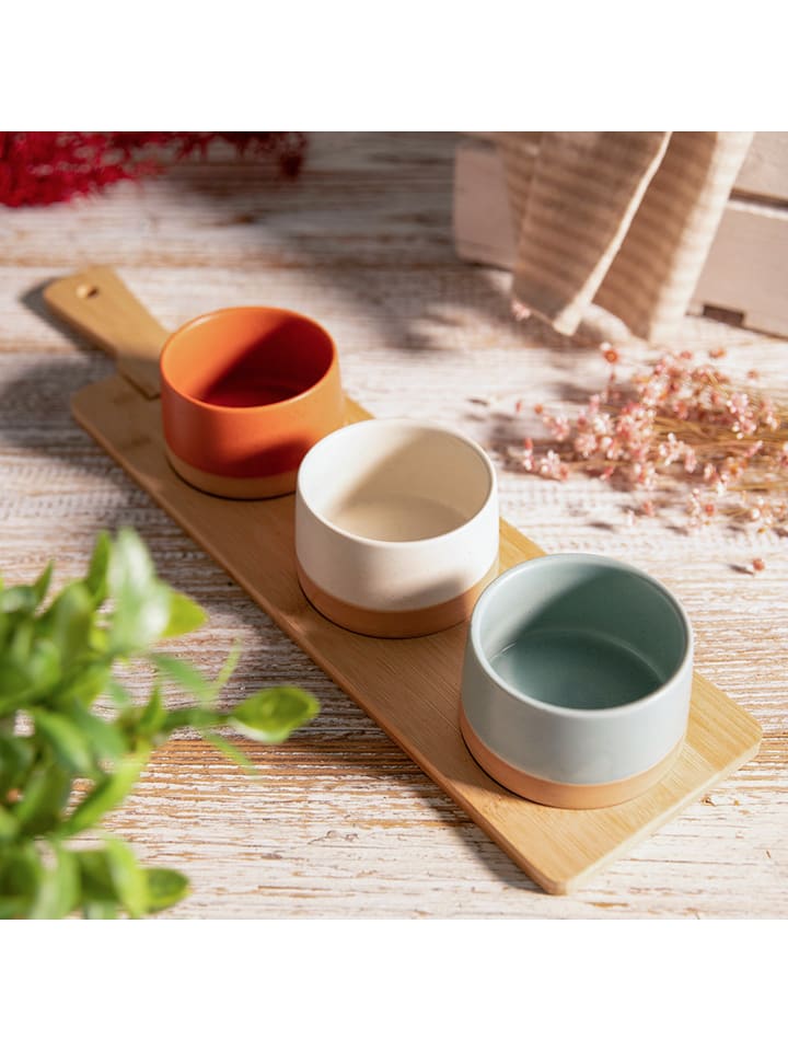 Homla 4tlg. Servierset in Grau/ Terrakotta/ Beige - (L)48 x (B)12 cm günstig kaufen onesize