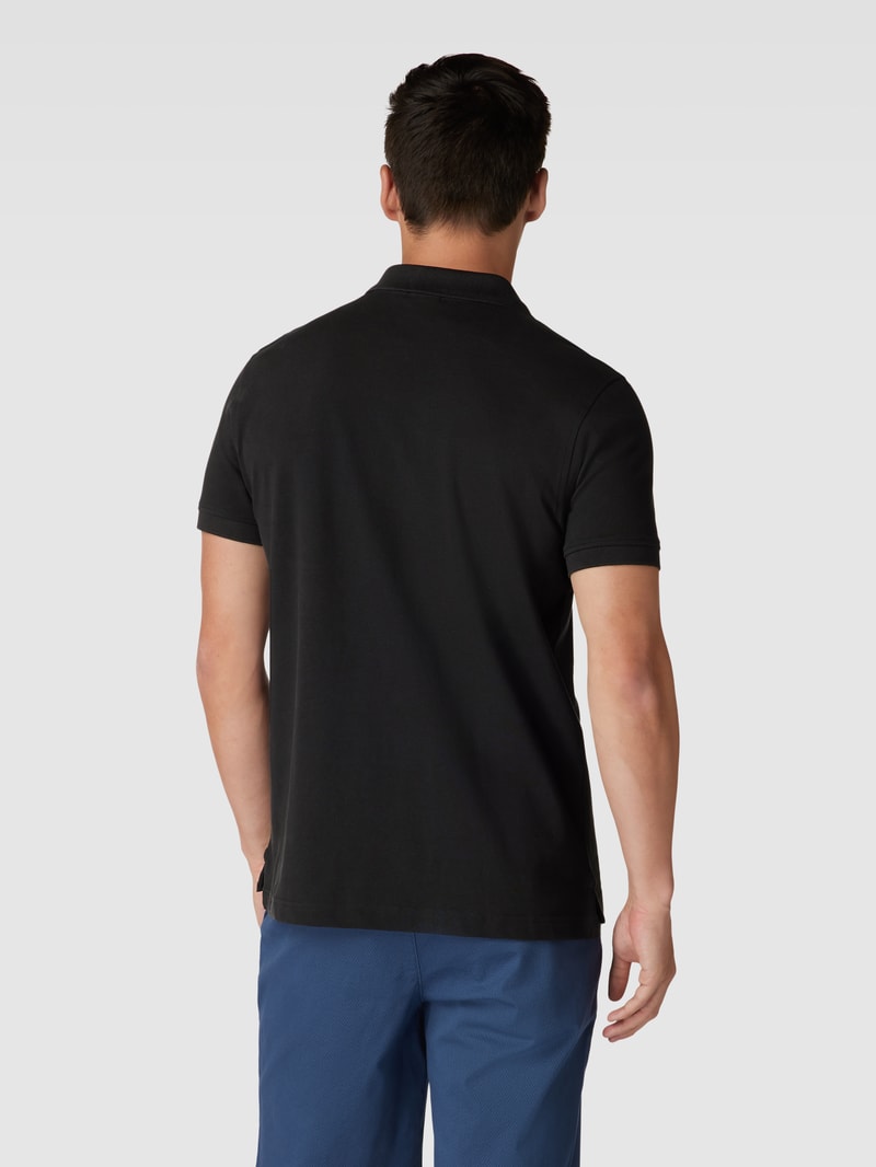 Poloshirt mit Logo-Stitching in schwarz
