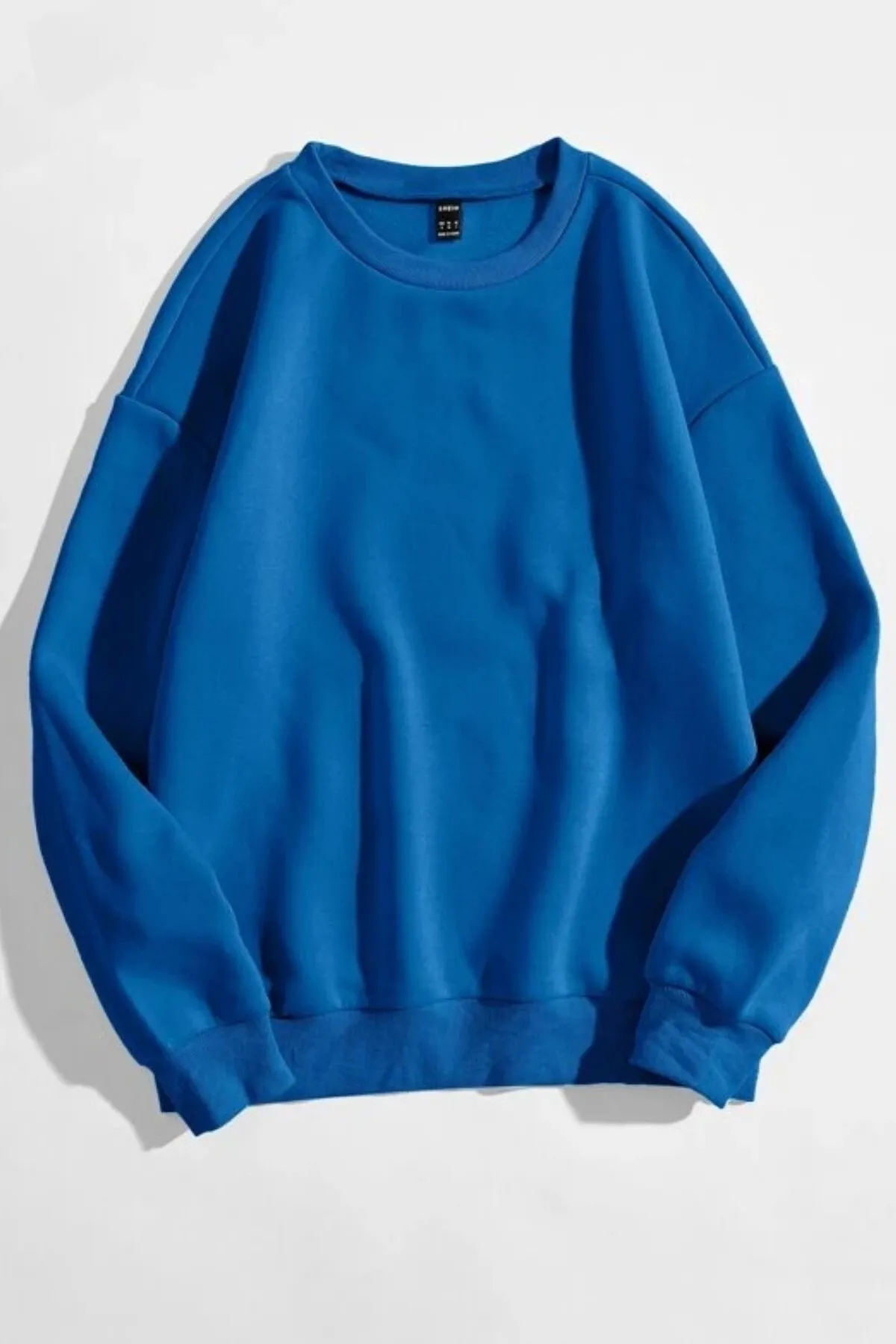 MODAGEN  Unisex-Sweatshirt in Sax-Blau, einfarbig, Rundhalsausschnitt, Oversize-Sweatshirt