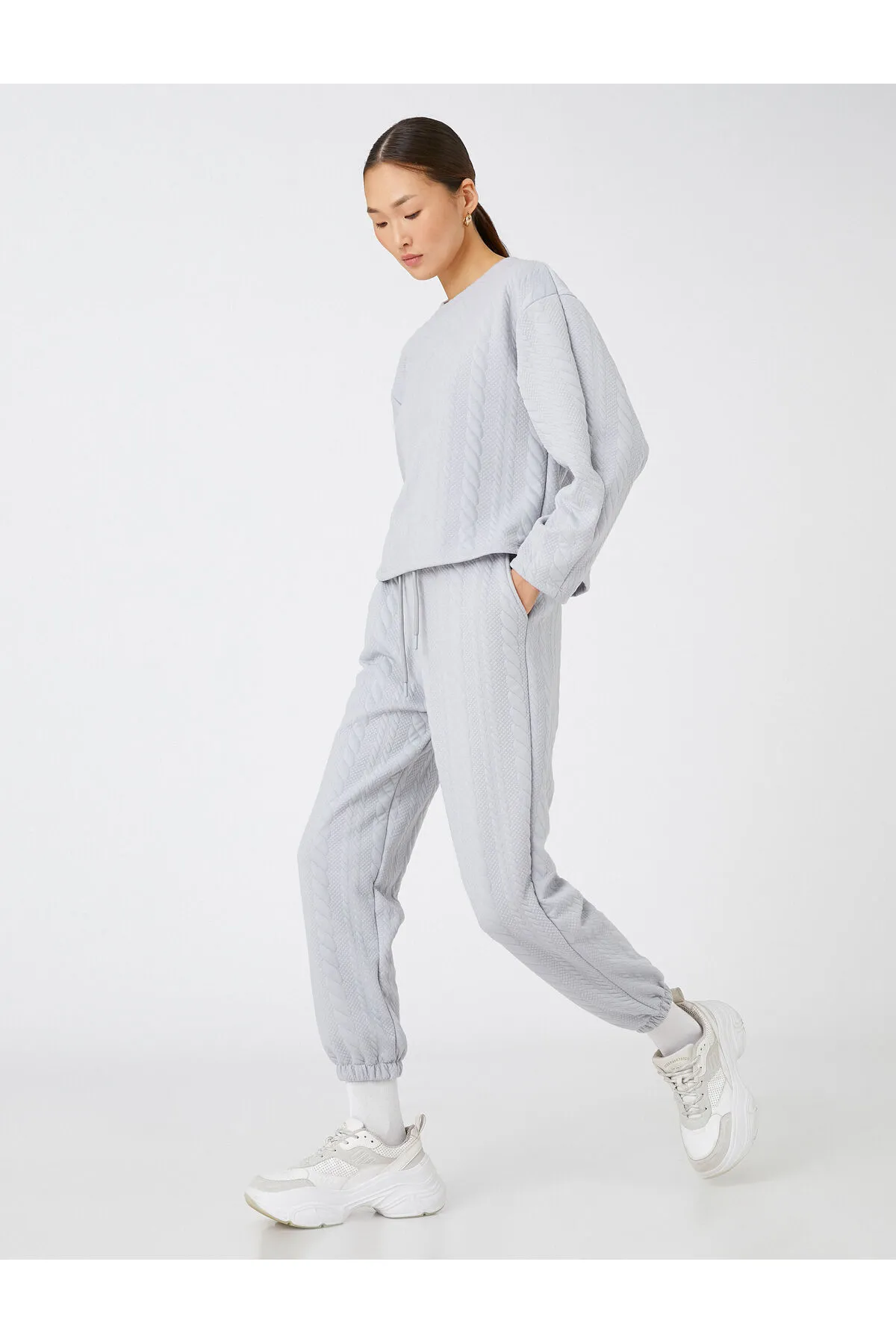 Koton  Jogger-Jogginghose mit gemustertem Taillenbund