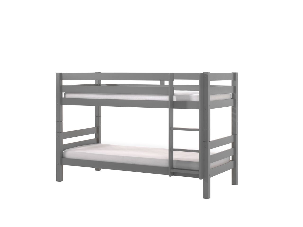 VIPACK Etagen-Hochbett Pino 140 cm Höhe, Ausf. Kiefer massiv grau lackiert