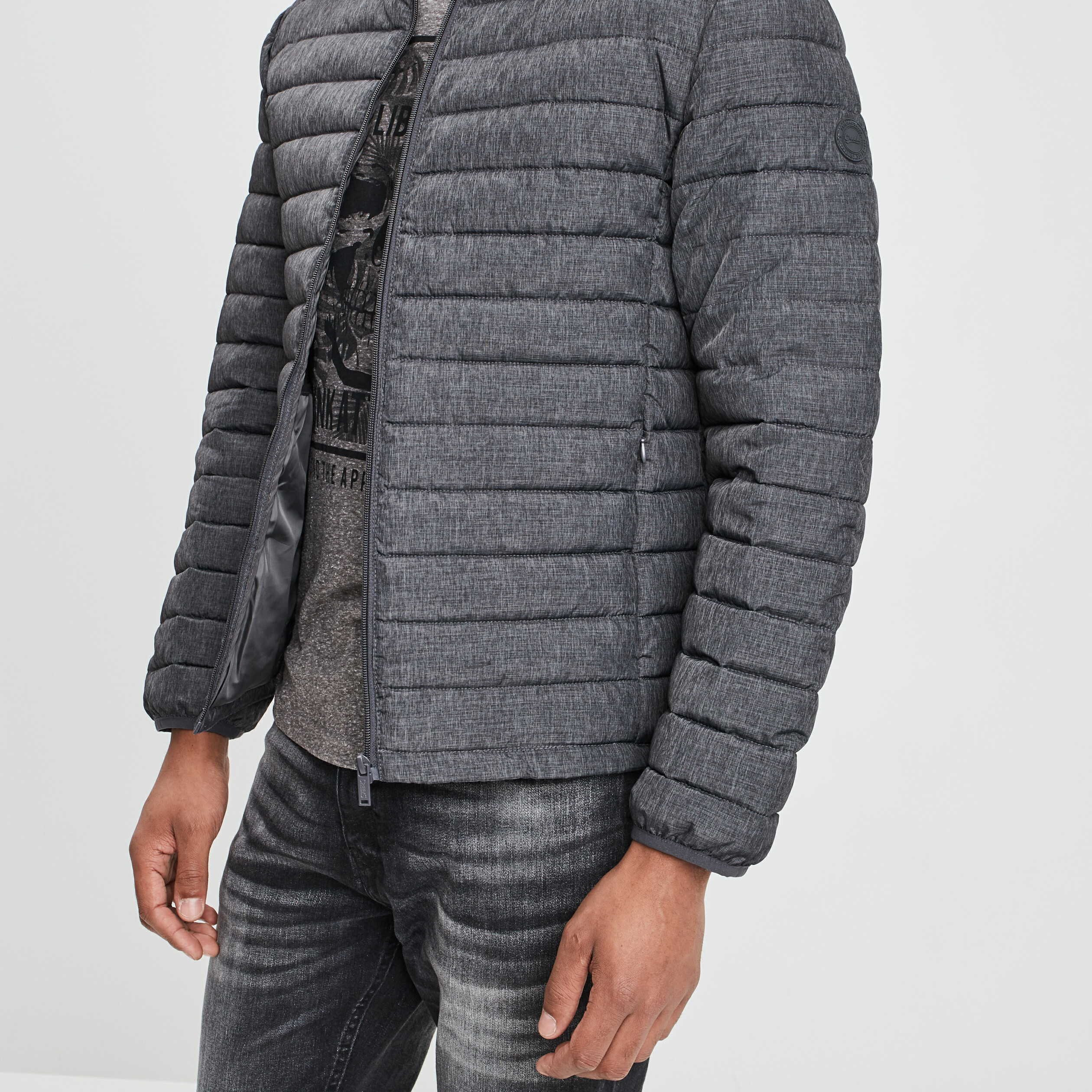 Doudoune droite Creeks gris homme | La Halle