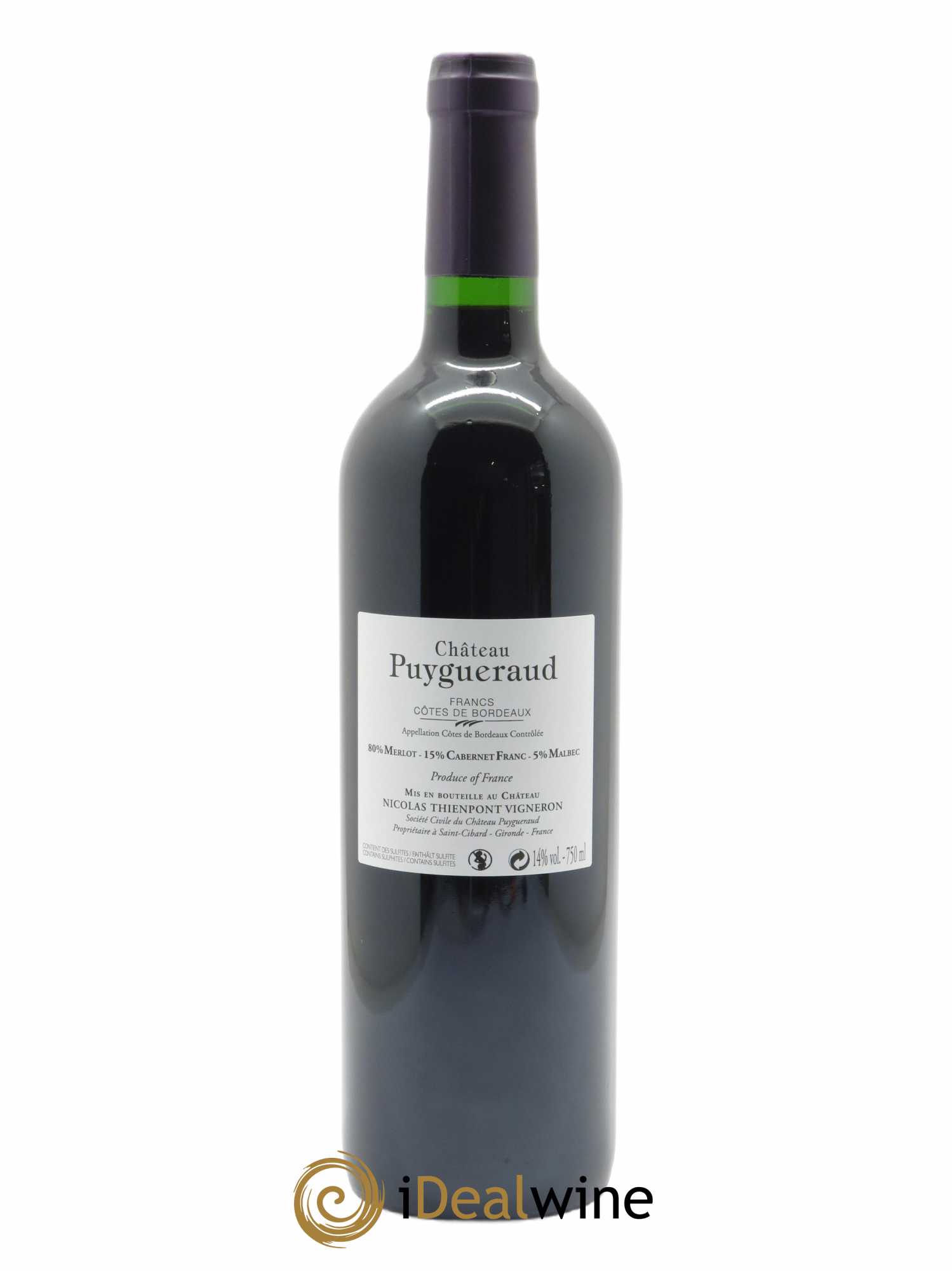 Château Puygueraud  2012 - Lot de 1 Bouteille