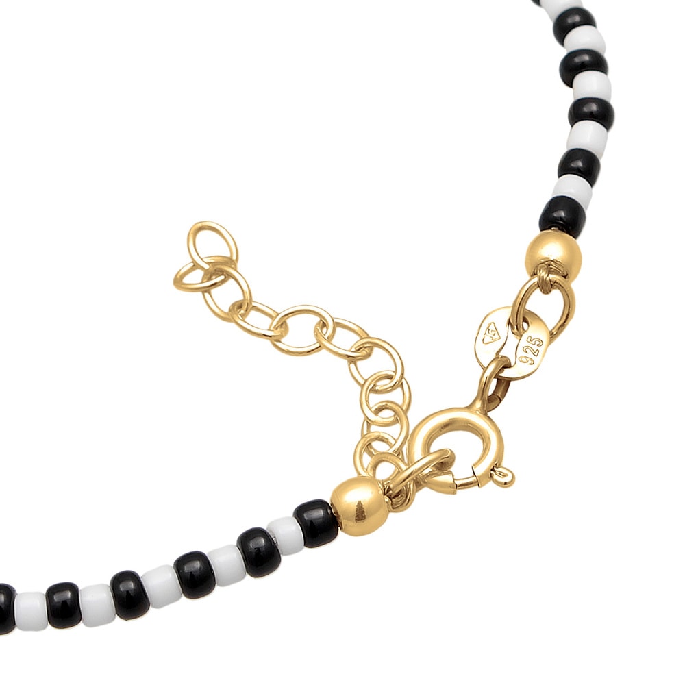 Elli Elli Bracelet Femmes pendentif baroque perles Noir Blanc avec perle d'eau douce e Bracelet