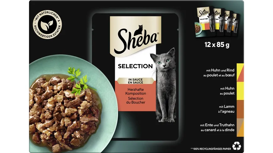 SHEBA® Selection in Sauce Herzhafte Komposition Portionsbeutel 1020 g