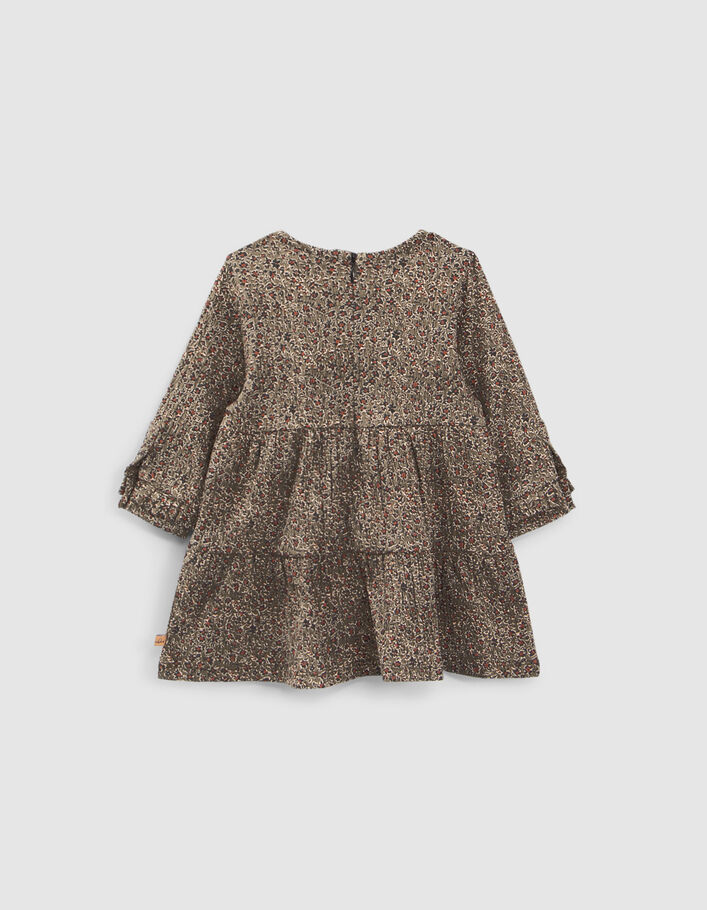 Robe kaki imprimé léopard floral bébé fille