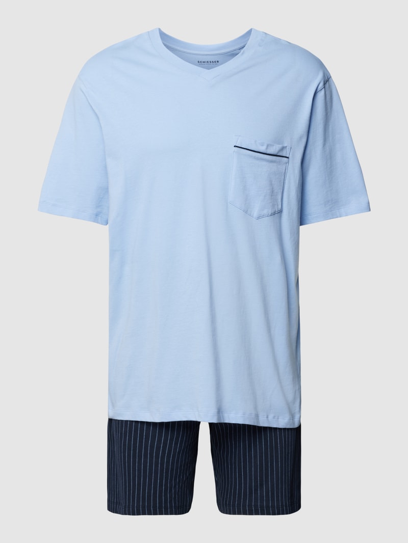 Pyjama mit Streifenmuster in hellblau