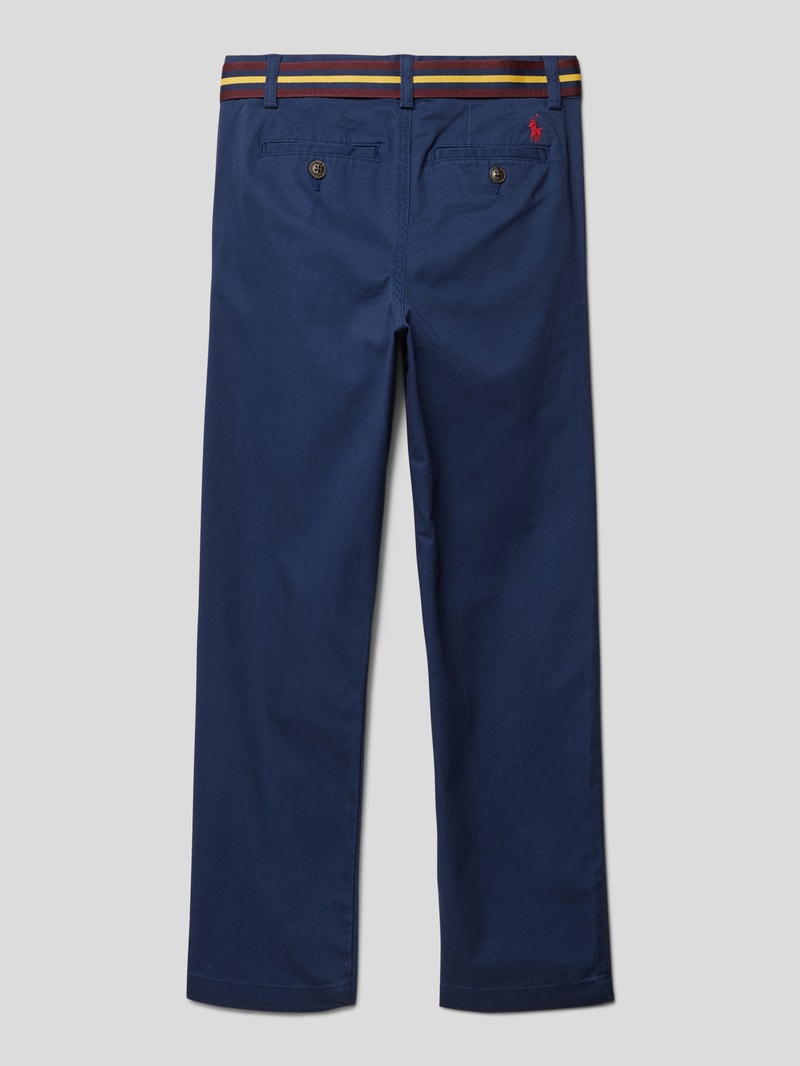 Stoffhose mit Gürtel Modell 'BEDFORD' in marineblau
