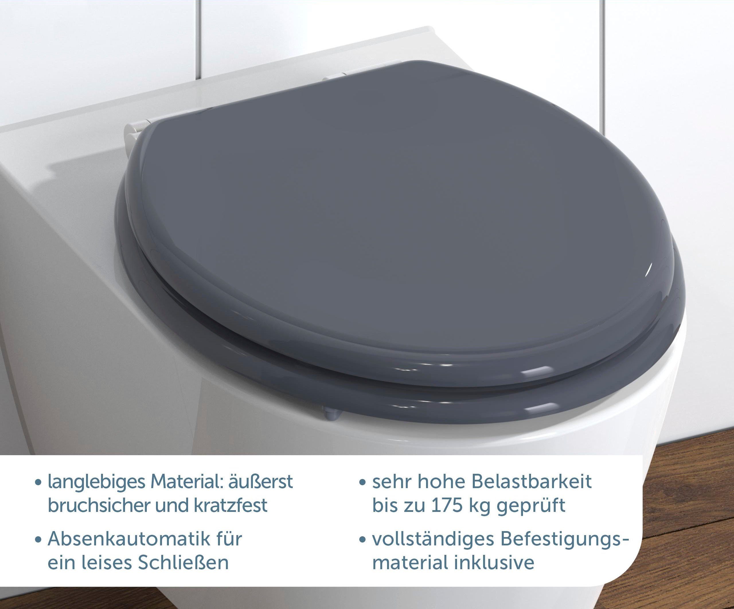 Schütte WC-Sitz SPIRIT, mit Absenkautomatik und MDF-Holzkern