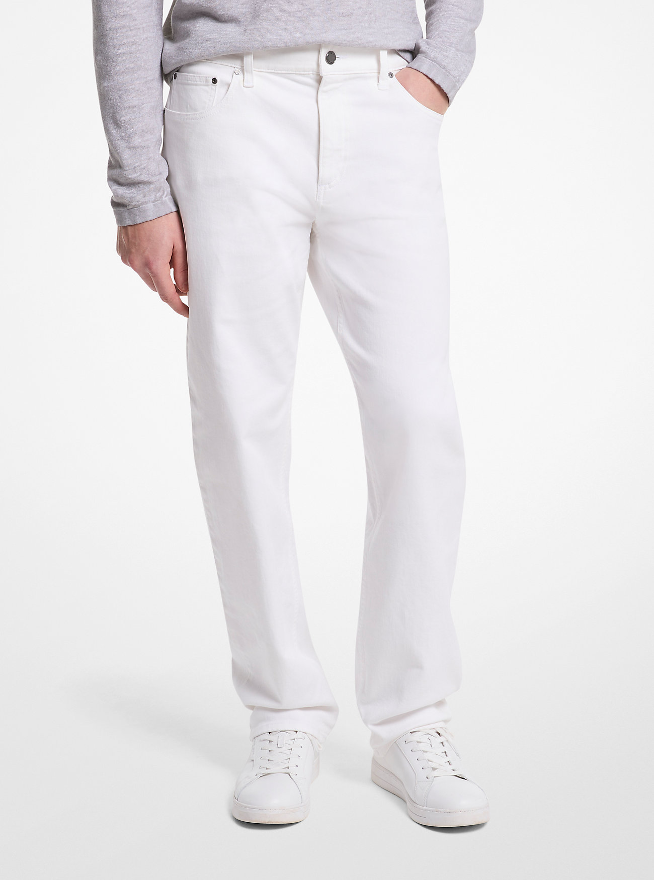 Finn Straight-Fit Stretch Denim Jeans - WHITE