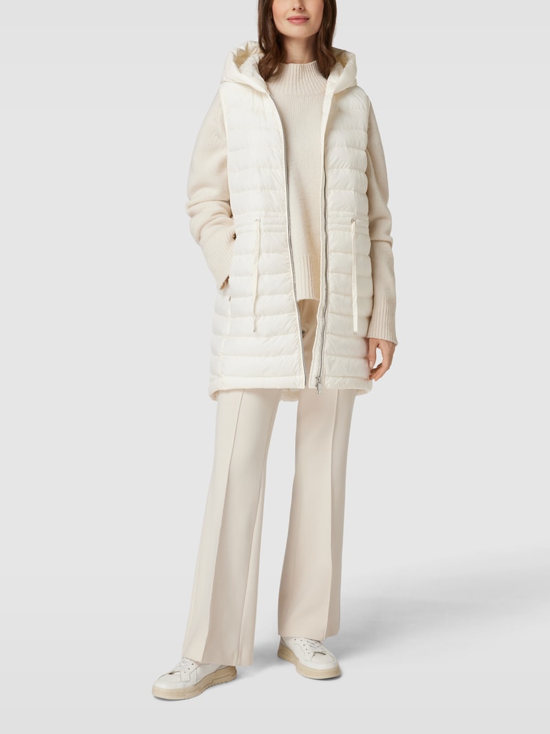 Steppweste mit Kapuze in offwhite