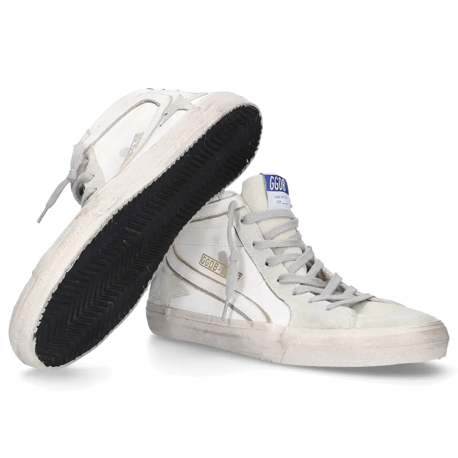 Golden Goose - Sneaker high SLIDE Kalbsleder - weiß