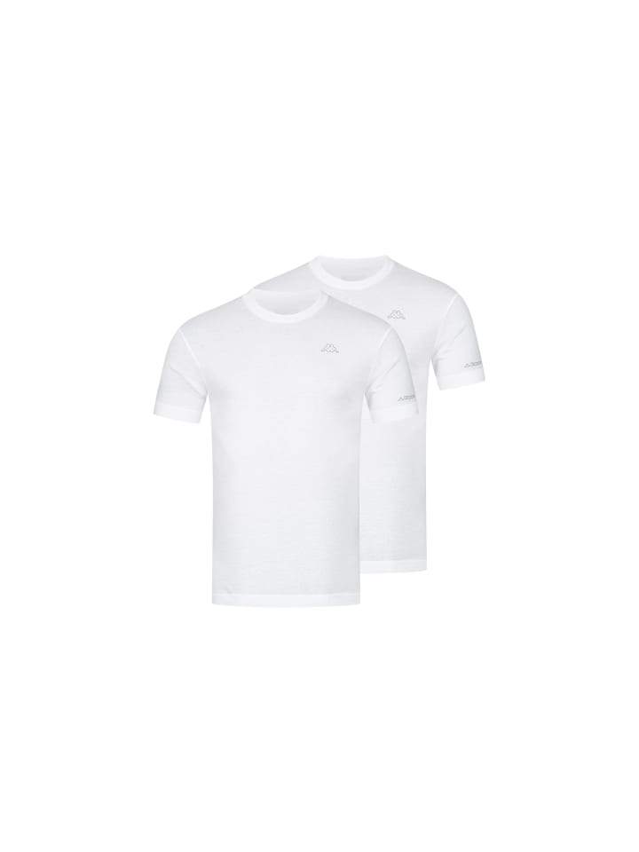 Kappa Kappa 2er Pack Herren-T-Shirt Basic mit Rundhals Ausschnitt in 2xWeiß günstig kaufen
