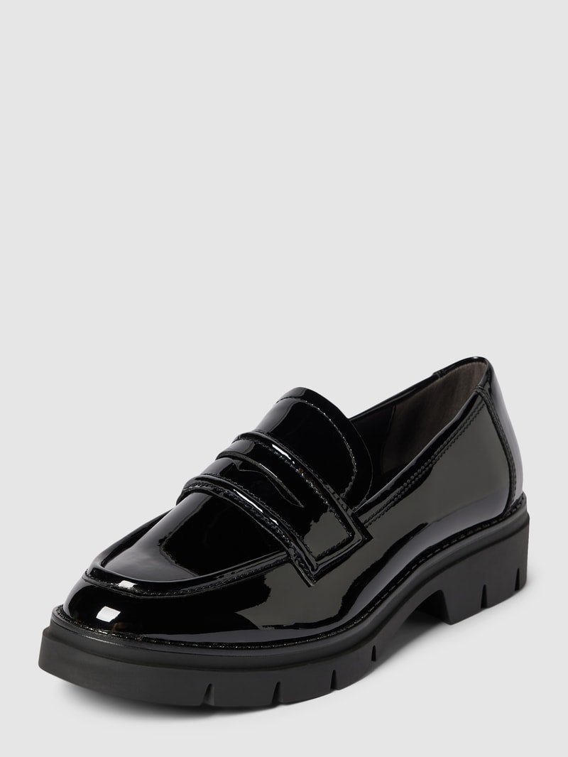 Penny-Loafer in Lack-Optik in schwarz