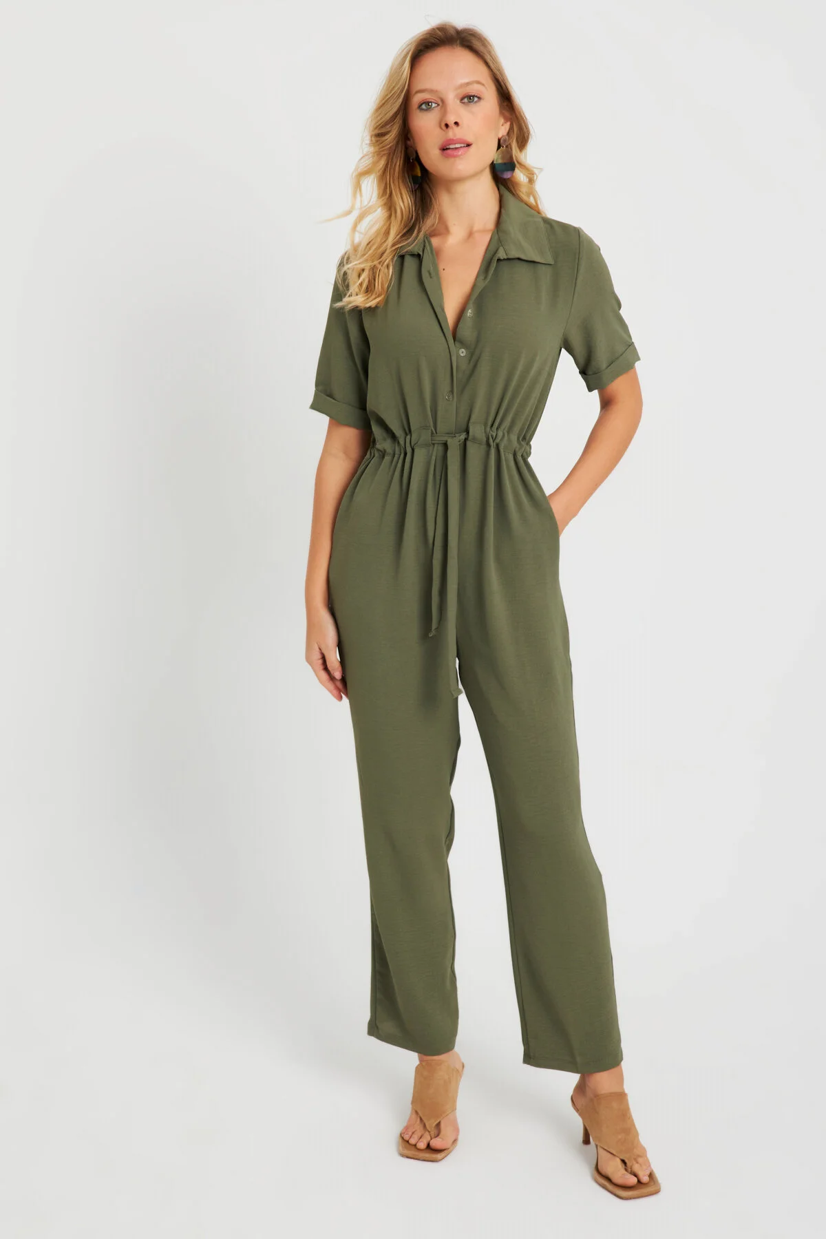 Cool & Sexy  Damen-Overall Khaki Q985