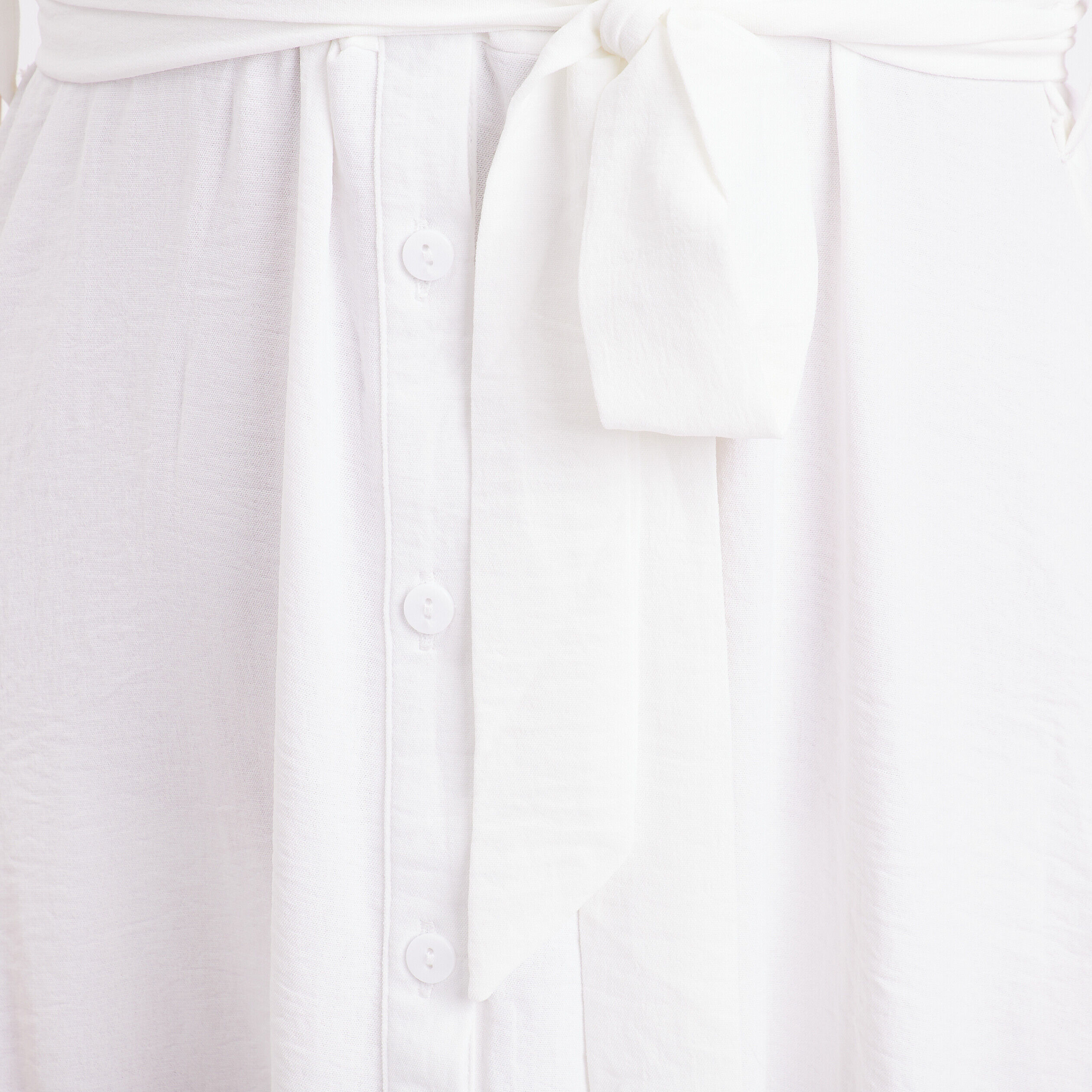 Robe chemise midi droite ecru femme | Cache Cache
