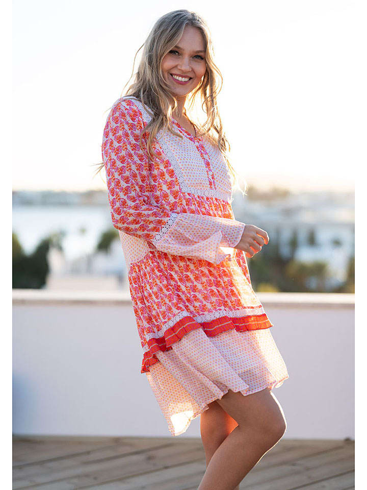 miss goodlife Kleid in Rosa/ Rot/ Weiß günstig kaufen