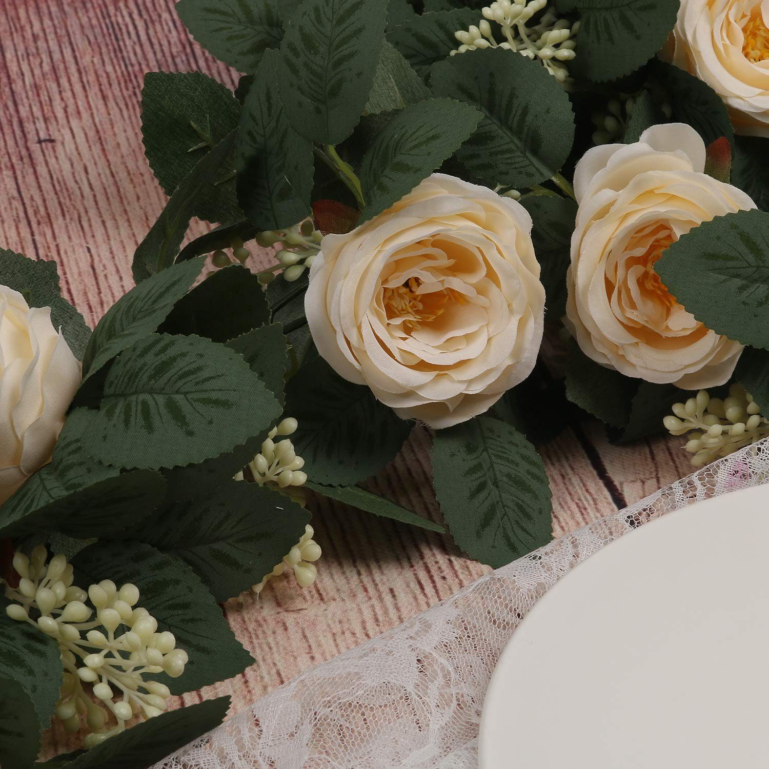 FeelGlad Rattanstuhl Blumengirlande,Blumenwand,Girlande hochzeit