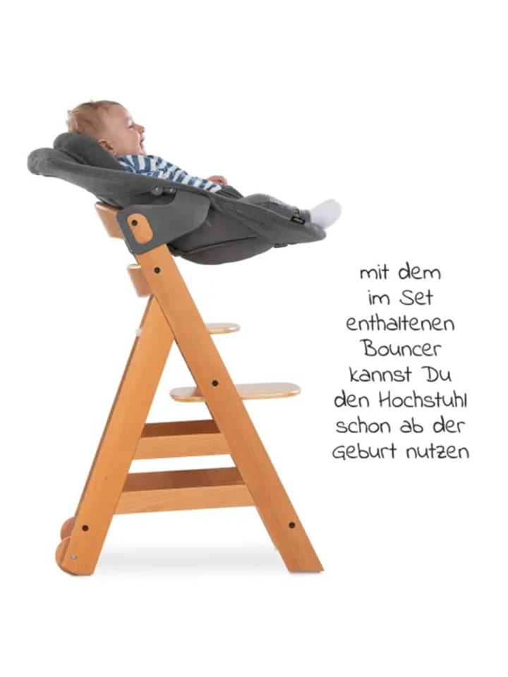 Hauck Alpha Move Natur 5-tlg. Newborn Set - Hochstuhl   2in1 in beige,grau günstig kaufen onesize