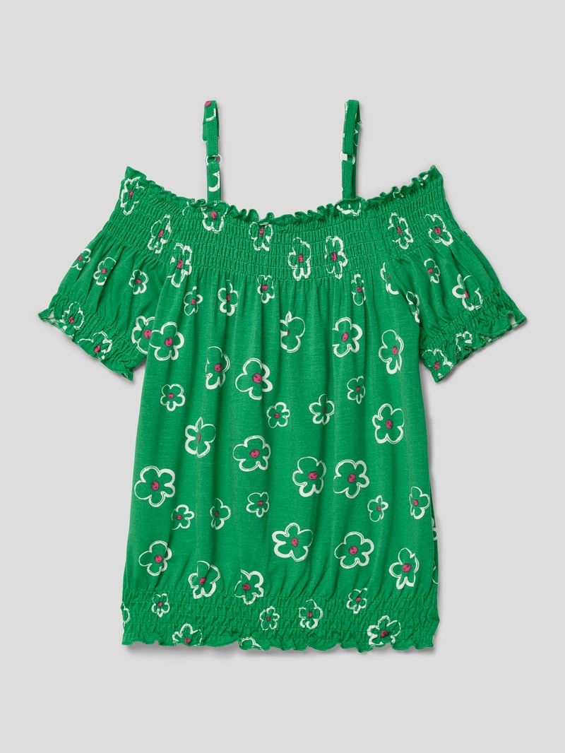 T-Shirt mit Allover-Muster Modell 'Carmen' in grün