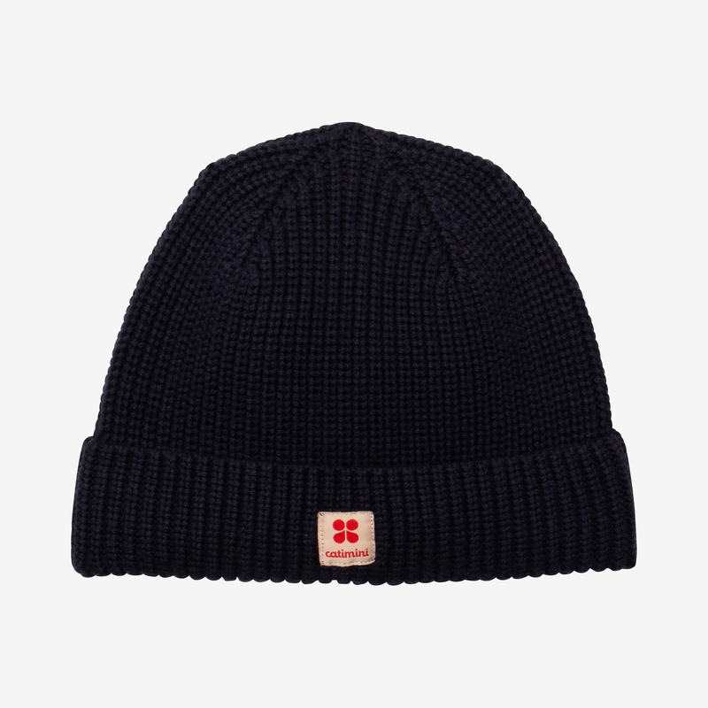 Bonnet enfant tricot côtes marine bleu mixte Catimini