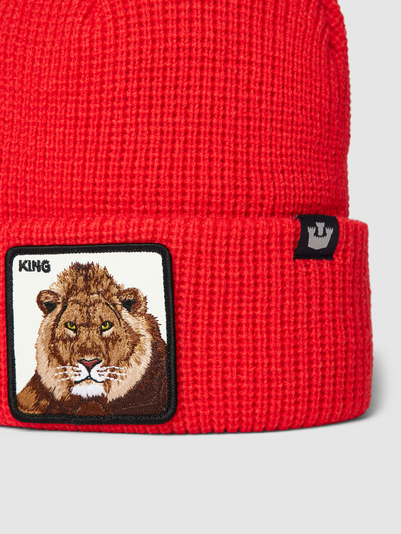Beanie mit Motiv-Patch Modell 'JUNGLE JANGLE' in rot