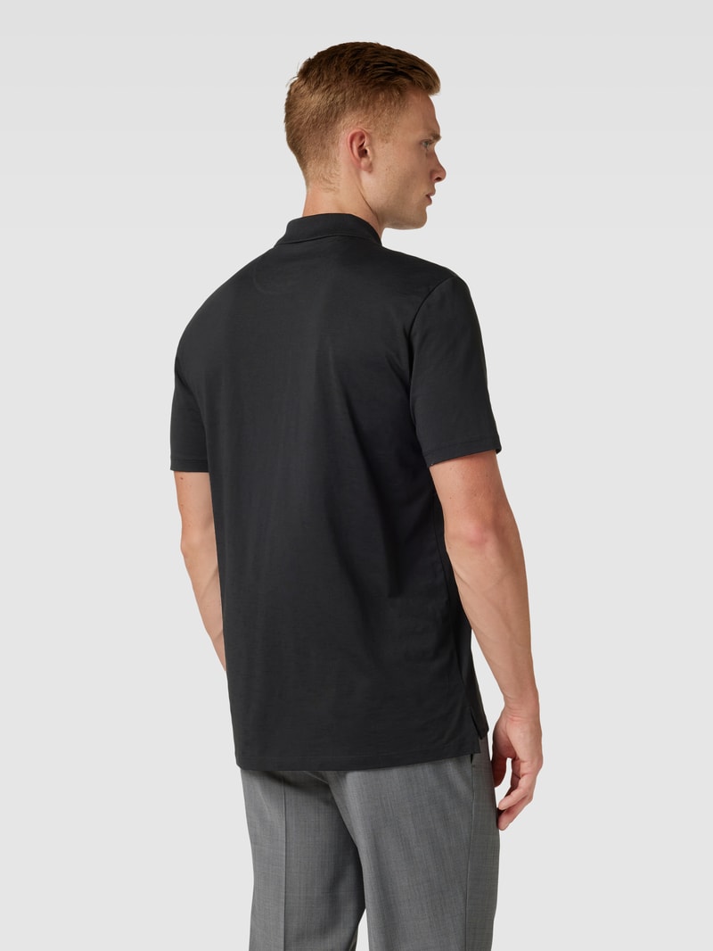 Poloshirt mit Polokragen Modell 'Dekok' in schwarz