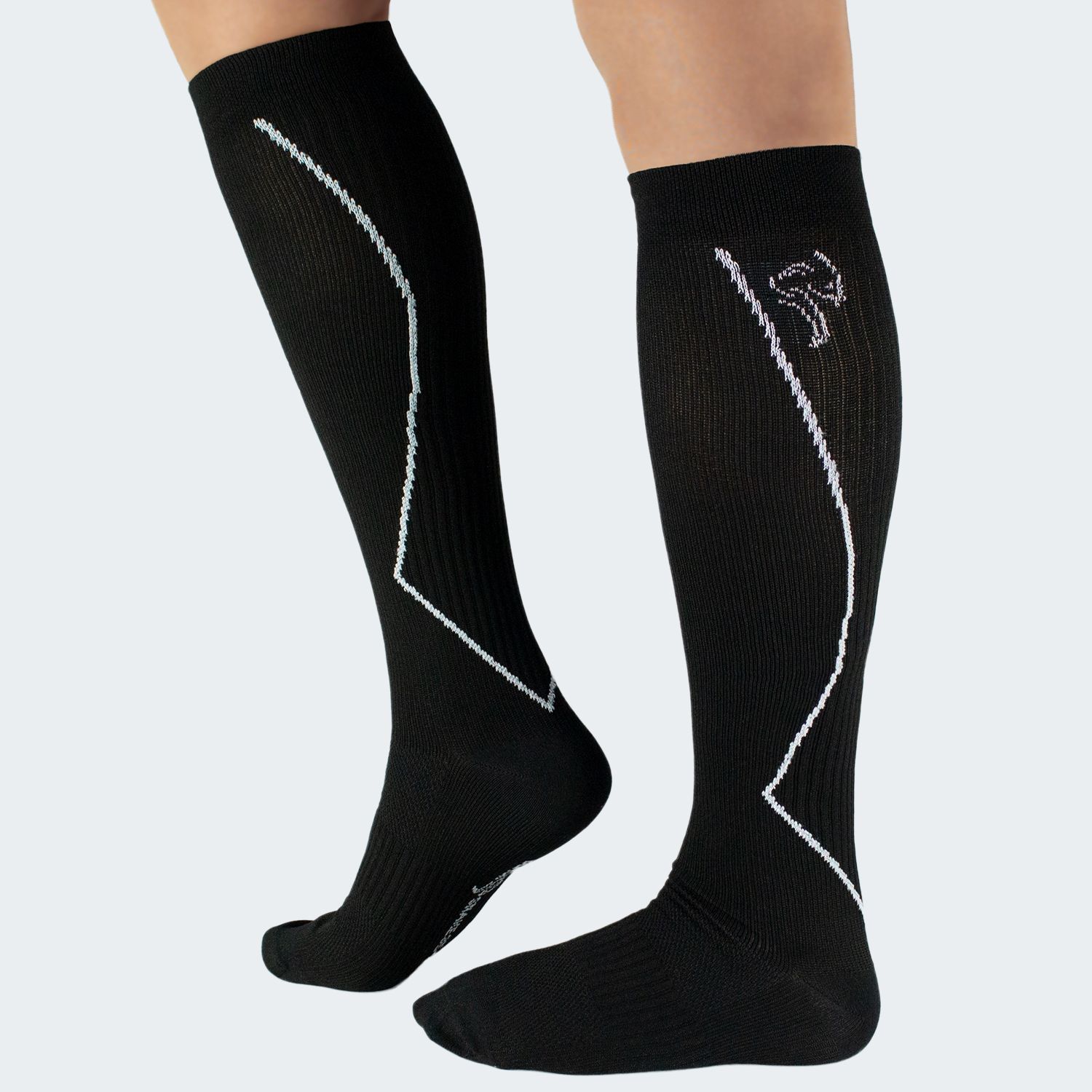 Black Snake Compression Fit Sport Black Laufsocken