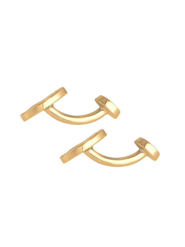 KUZZOI Manschettenknopf 925 Sterling Silber Geo, Plättchen in Gold günstig kaufen onesize