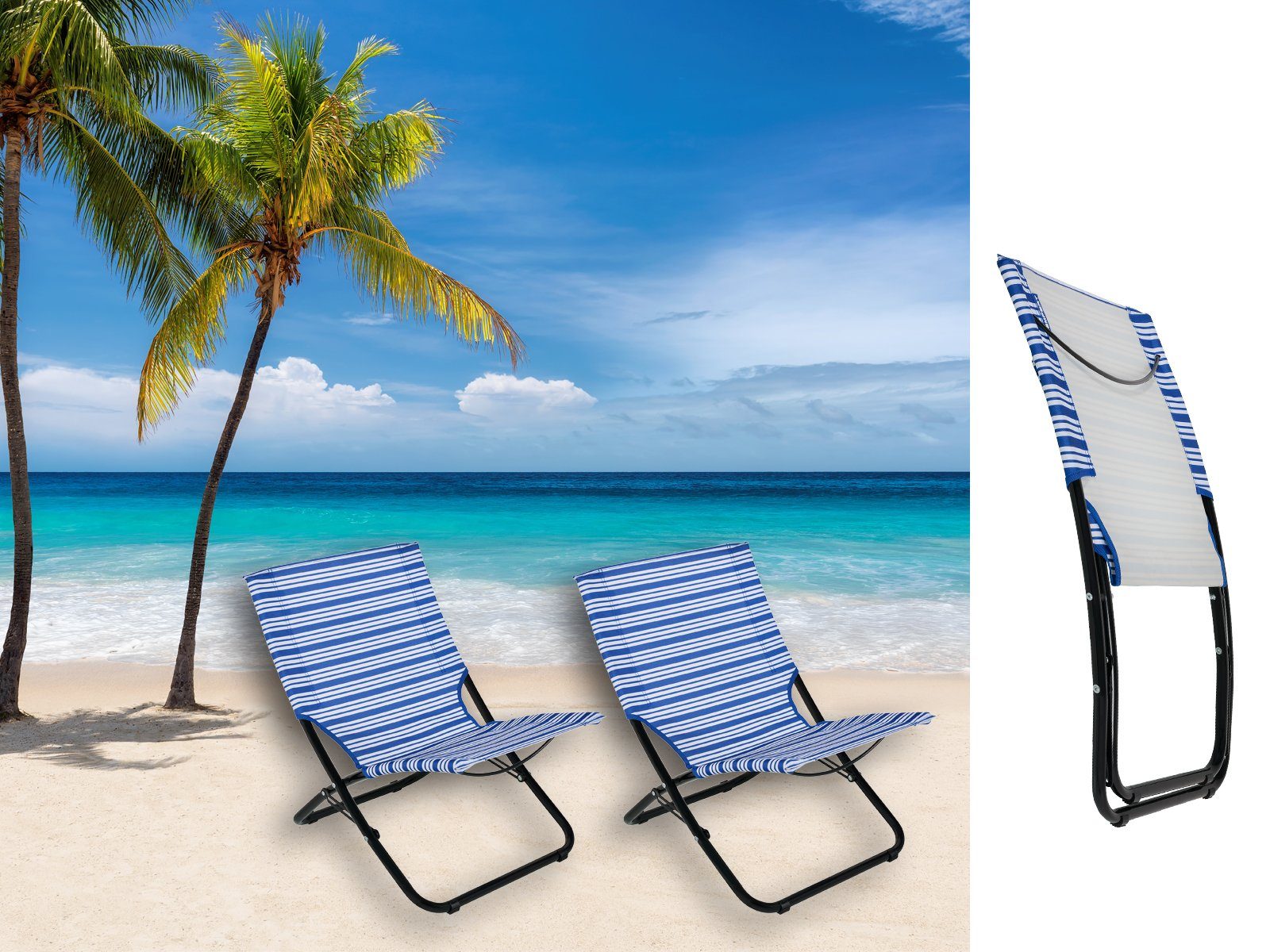 Setpoint Campingstuhl, SET Beach-Chair faltbarer Strand-Stuhl Angler klappbar kleines Packmaß