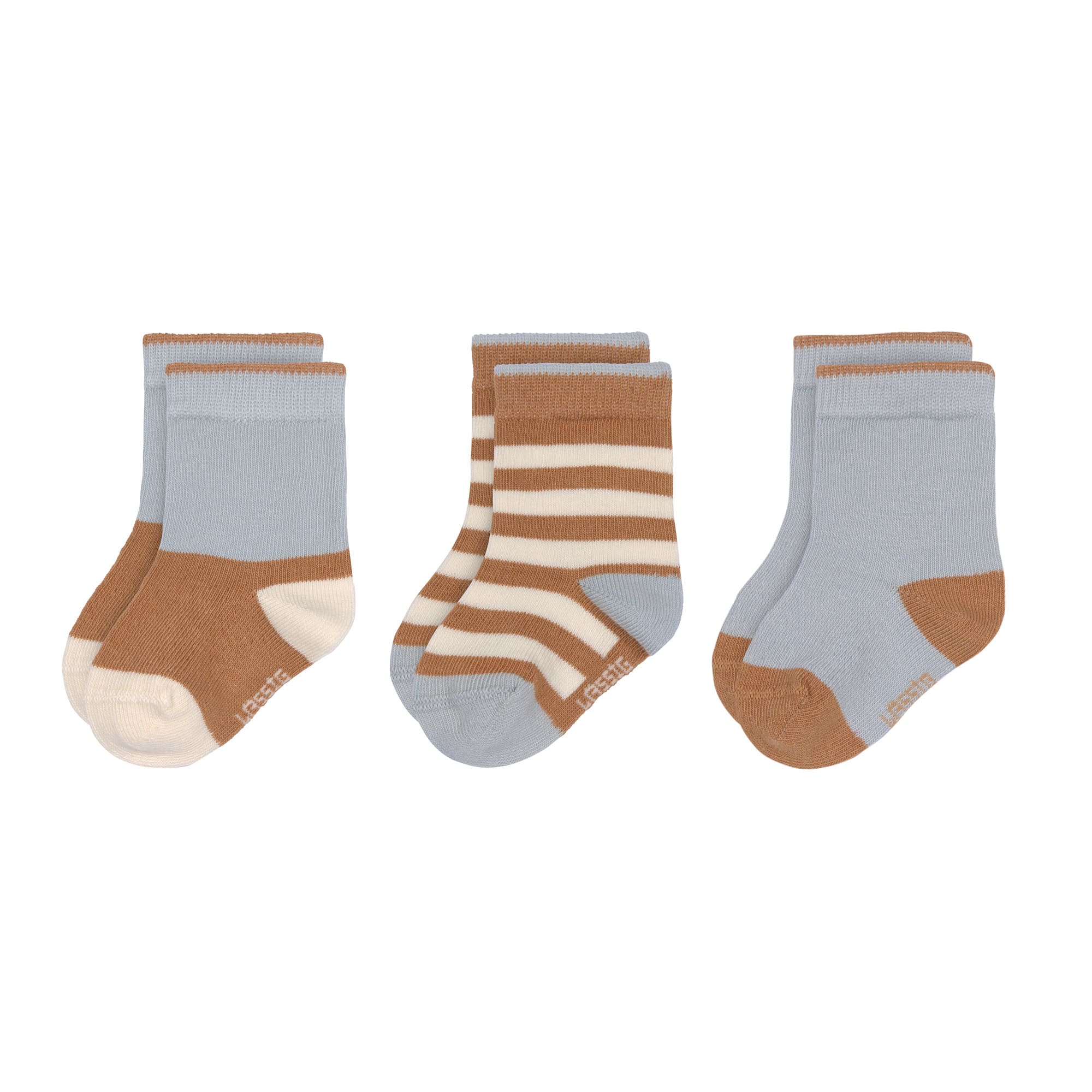 Kinder Socken 3er-Set, Hellblau Karamell