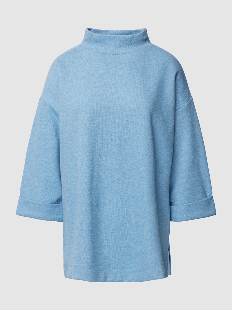 Sweatshirt mit Stehkragen Modell 'Ally' in hellblau meliert