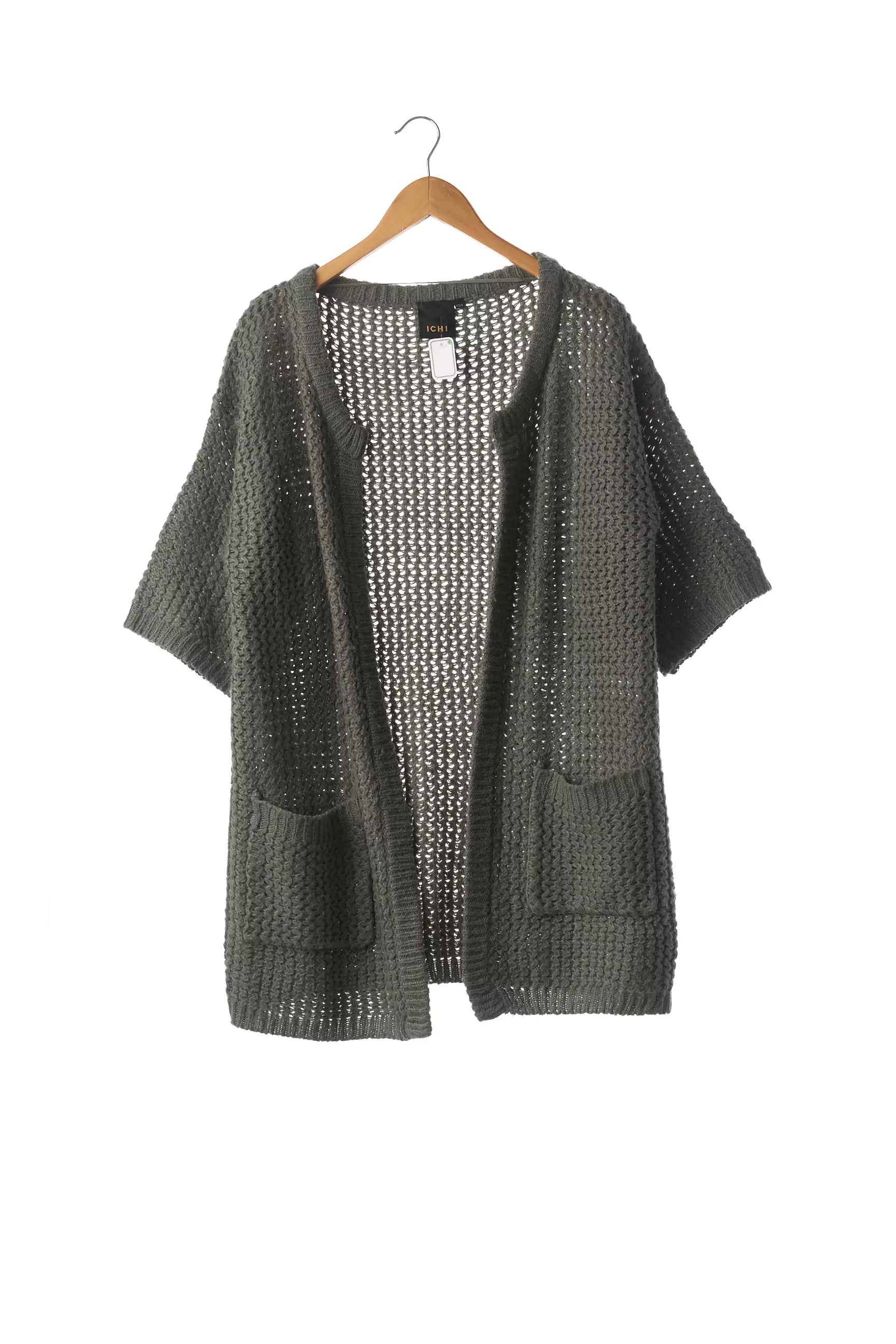 Ichi Gilets Manches Courtes Femme couleur vert