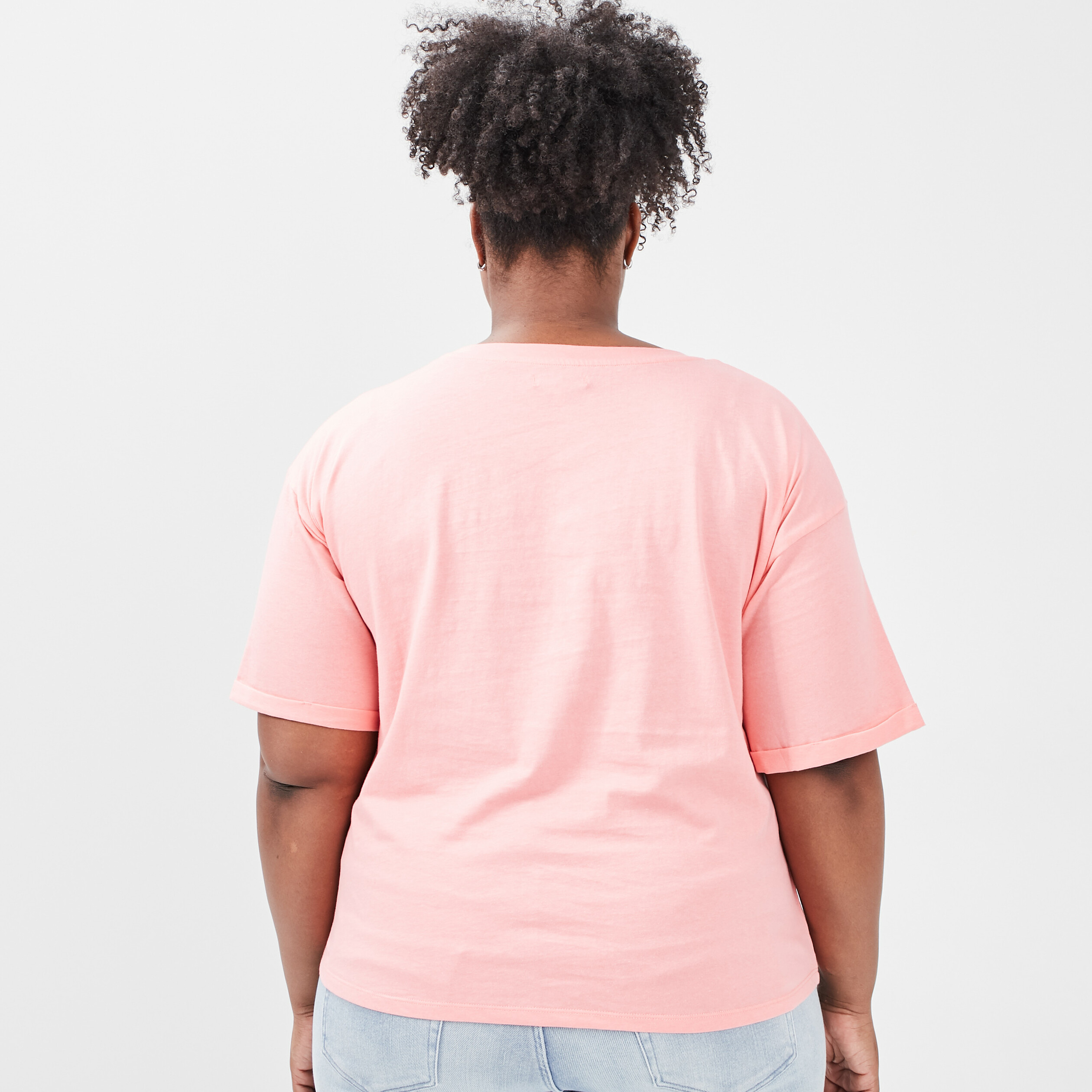 T-shirt manches courtes rose vif femme grande taille | La Halle