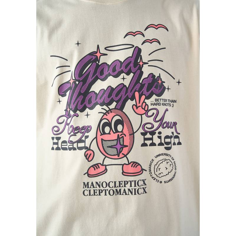 Cleptomanicx Good Vibes Printshirt Herren