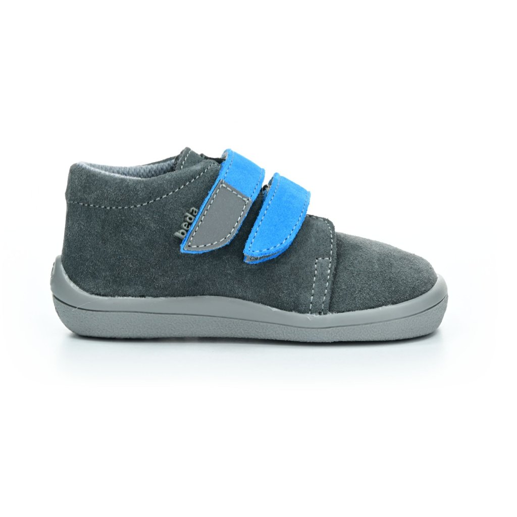 Beda Robin mit Membran und Hinterkappe (BF 0001/W/M/OP/FW) dunkelgraue Barfuß-Stiefeletten