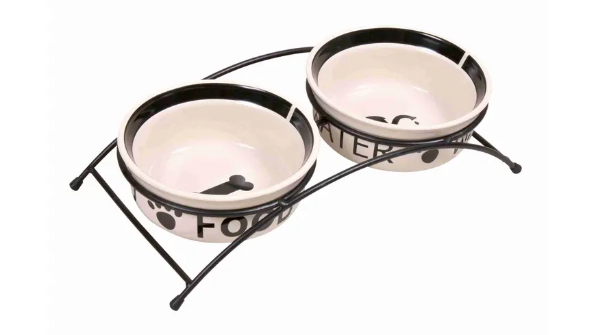Trixie Eat on Feet Napf-Set weiß/schwarz ø 15 cm / 2 × 0,6 l Hundezubehör