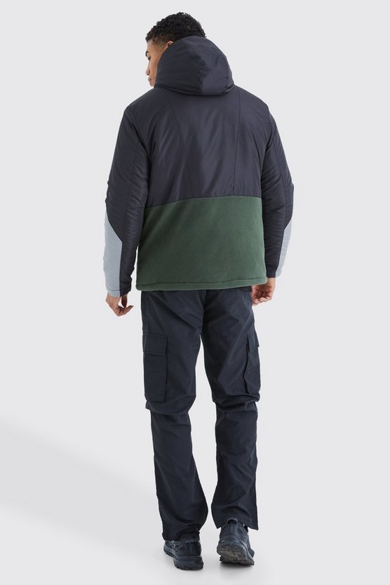 Lockere Colorblock Polar Fleece Jacke