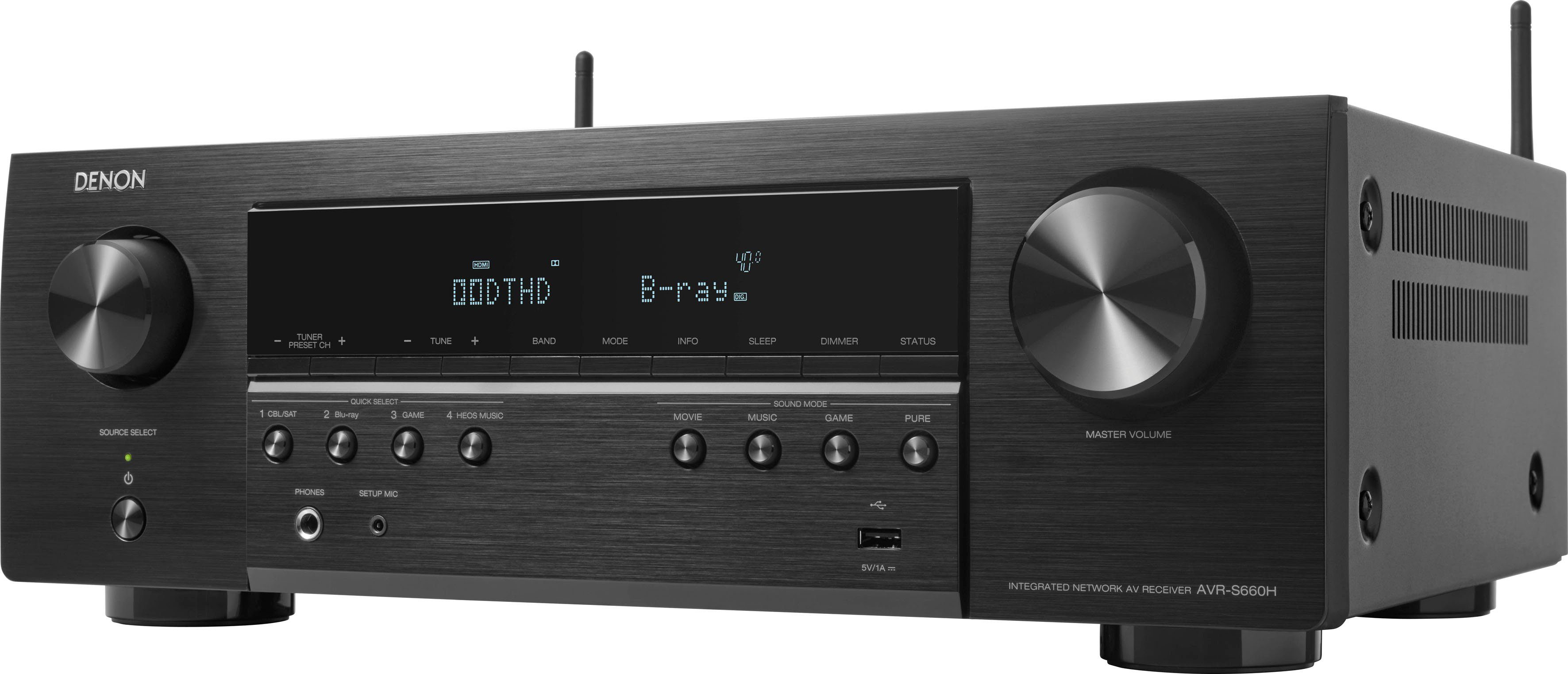 Denon AVR-S660H 8K- 5.2 Heimkinosystem (Bluetooth, LAN (Ethernet), WLAN)