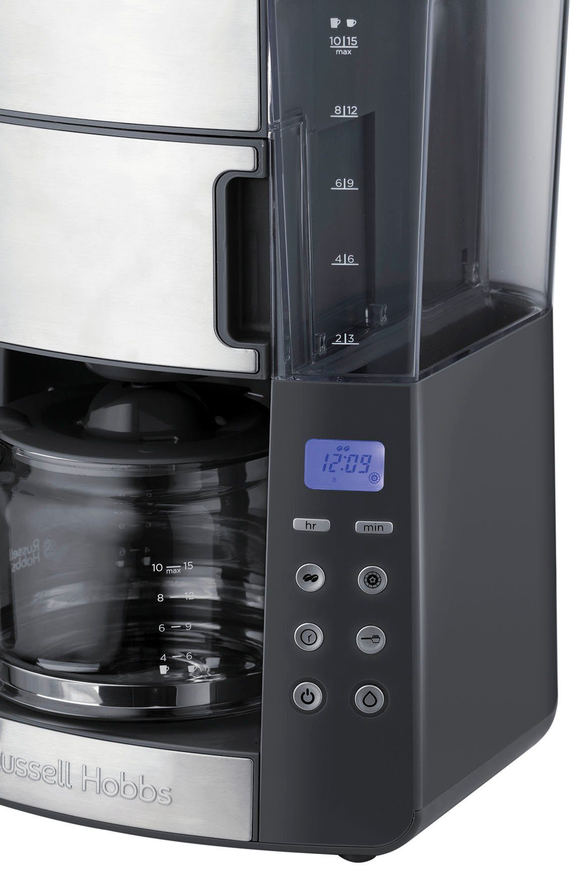 RUSSELL HOBBS Kaffeemaschine mit Mahlwerk Grind & Brew 25610-56, 1,25l Kaffeekanne, Papierfilter 1x4