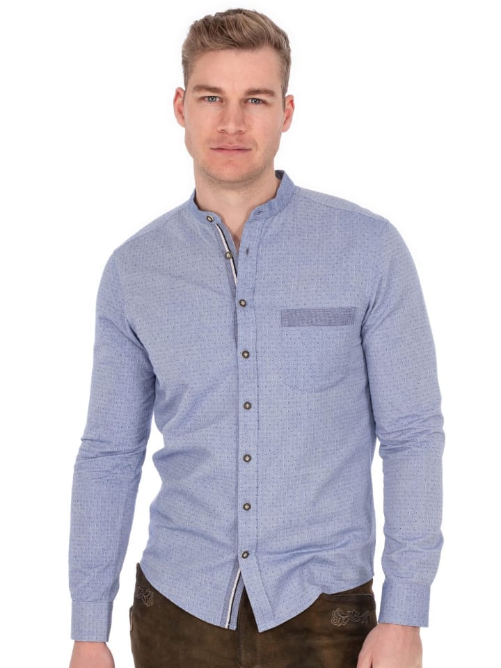 MarJo Stehkragenhemd SEBASTIAN in blau günstig kaufen