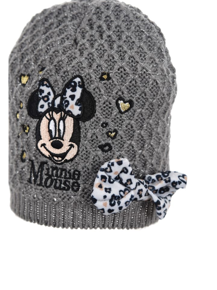 Disney Minnie Mouse Wintermütze Strick mit Schleife in Grau günstig kaufen